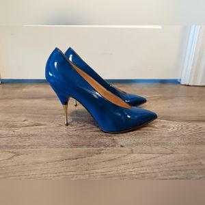 Lola Louboutin Gold Heel Pumps